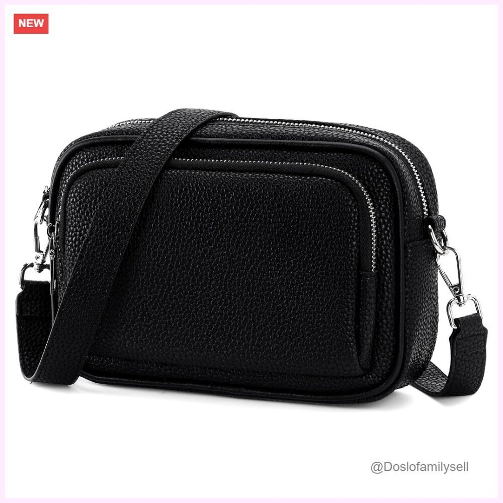 Small Square Crossbody Bag PU Leather Compact Spacious Design
